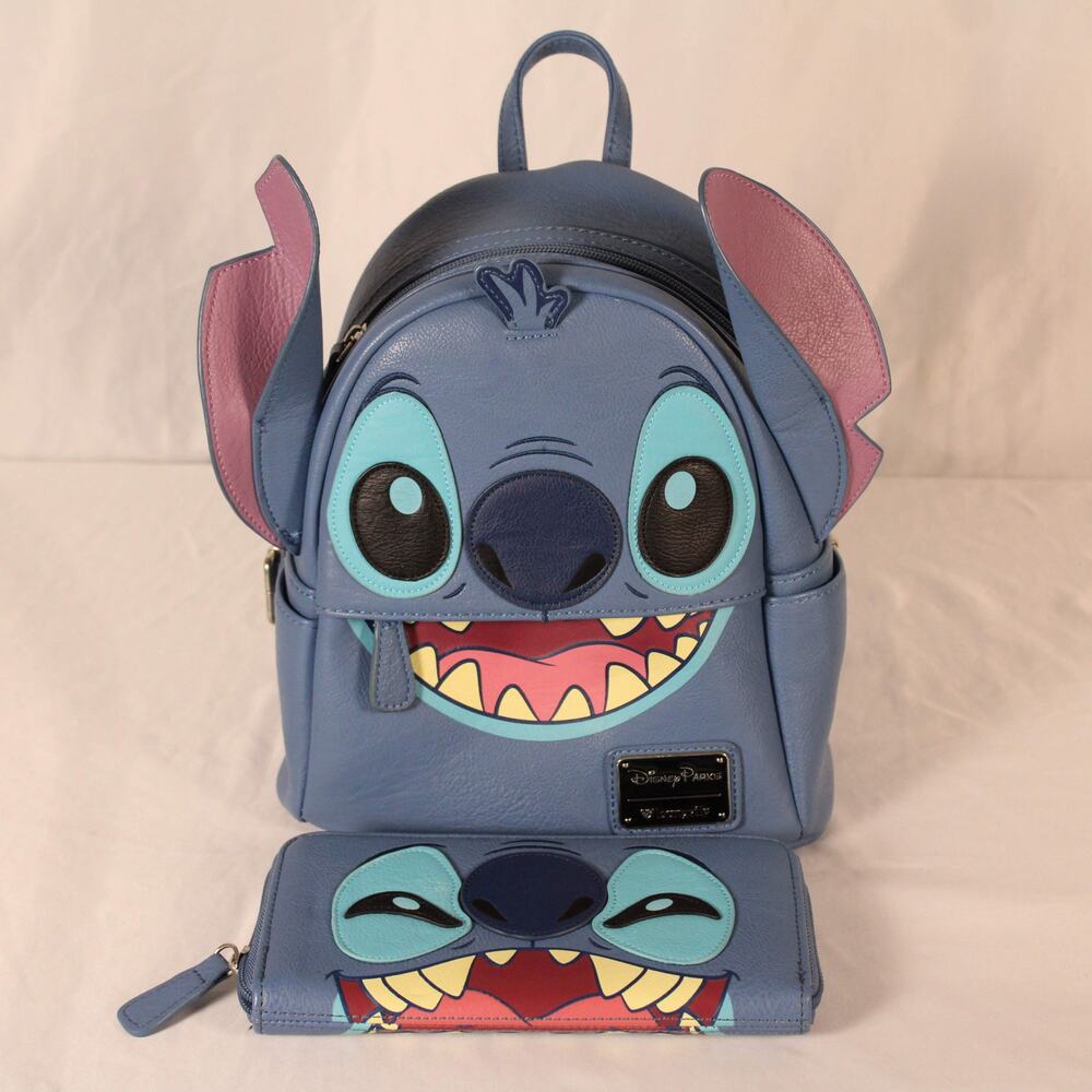Loungefly Stitch Mini Backpack & Wallet Set – OG Heart Logo – NWOT Disney Parks - Picture 2 of 16